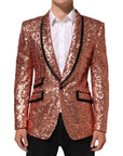 Dolce & Gabbana Pink Sequin Sicilia Suit Blazer