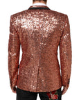 Dolce & Gabbana Pink Sequin Sicilia Suit Blazer