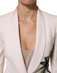 Dolce & Gabbana Embroidered Single-Breasted Wool-Silk Blazer