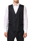 Dolce & Gabbana Martini Vest, Blazer & Pants 3-Piece Suit - Black