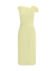 Givenchy Yellow Draped Midi Cady Dress