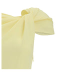 Givenchy Yellow Draped Midi Cady Dress