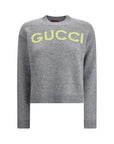 Gucci Logo Grey Wool Sweater