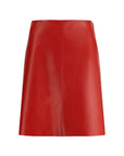 Miu Miu Red Nappa Leather Skirt