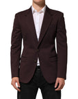Dolce & Gabbana Single-Breasted Suit Jacket Blazer - Maroon