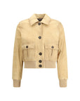 Valstar Cropped Leather Jacket - Beige