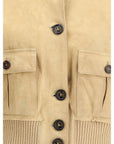 Valstar Cropped Suede Leather Jacket - Beige