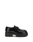 Prada Black Leather Monolith Platform Heel