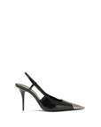 Saint Laurent Jeanne Leather Slingback Heeled Pumps