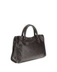 Balenciaga Aged Black Le City Medium Leather Shoulder Bag