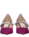 Jimmy Choo Embellished Fuchsia Satin Mary Jane Pumps