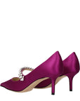 Jimmy Choo Embellished Fuchsia Satin Mary Jane Pumps