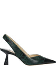 Jimmy Choo Emerald Green Python Embossed Leather Pumps