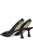 Jimmy Choo Emerald Green Python Embossed Leather Liya Pumps