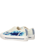 Jimmy Choo Fenix Blue & White Low Top Sneakers