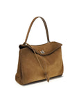 Balenciaga Camel Rodeo Medium Suede Leather Shoulder Bag
