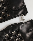 Dolce & Gabbana Embellished & Studded Fingerless Gloves - Black
