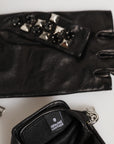 Dolce & Gabbana Embellished & Studded Fingerless Gloves - Black
