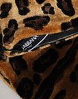 Dolce & Gabbana Leopard Print Leather Elbow Length Gloves