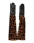 Dolce & Gabbana Leopard Print Leather Elbow Length Gloves