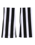 Dolce & Gabbana Striped Wrist Length Gloves - Black & White