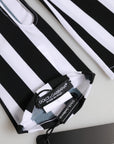 Dolce & Gabbana Striped Wrist Length Gloves - Black & White