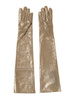 Dolce & Gabbana Long Elbow Length Gloves - Gold