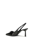 Prada Black Leather Slingback Heeled Pumps