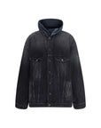 Balenciaga Black Hooded Denim Jacket