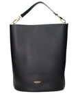 Burberry Black Leather Bucket Handbag