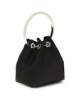 Jimmy Choo Black Silk Bon Bon Bucket Bag