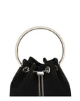 Jimmy Choo Black Silk Bon Bon Bucket Bag