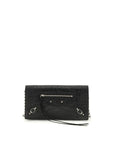 Balenciaga Crocodile Embossed Leather Wallet & Chain Strap