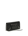 Balenciaga Crocodile Embossed Leather Wallet & Chain Strap