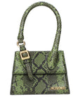 Jacquemus Green Python Embossed Medium Leather Handbag