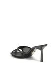 Prada Black Leather Stiletto Heeled Sandals