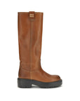 Miu Miu Calfskin Leather Cognac Boots
