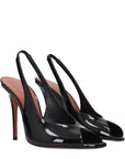 Amina Muaddi Kristina Slingback Heels - Gloss Black