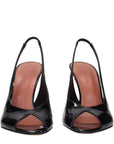 Amina Muaddi Kristina Slingback Heels - Gloss Black