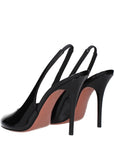 Amina Muaddi Kristina Slingback Heels - Gloss Black