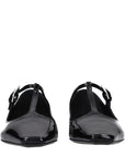 The Attico Juno Patent Leather T-Bar Ballet Flats - Black