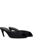 The Attico Ada Peep Toe Heeled Mule Sandals - Black