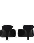 The Attico Ada Peep Toe Heeled Mule Sandals - Black