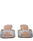 The Attico Ada Embellished Heeled Mule Sandals - Silver