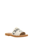 Chloé White Woody Flat Sandals
