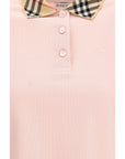 Burberry Checkered Collar Pink Polo Shirt