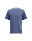 Brunello Cucinelli Blue Cotton T-Shirt