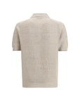 Brunello Cucinelli Beige Knit Polo Shirt