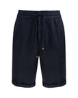 Brunello Cucinelli Blue Linen Bermuda Shorts