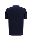 Brunello Cucinelli Deep Blue Knit Polo Shirt